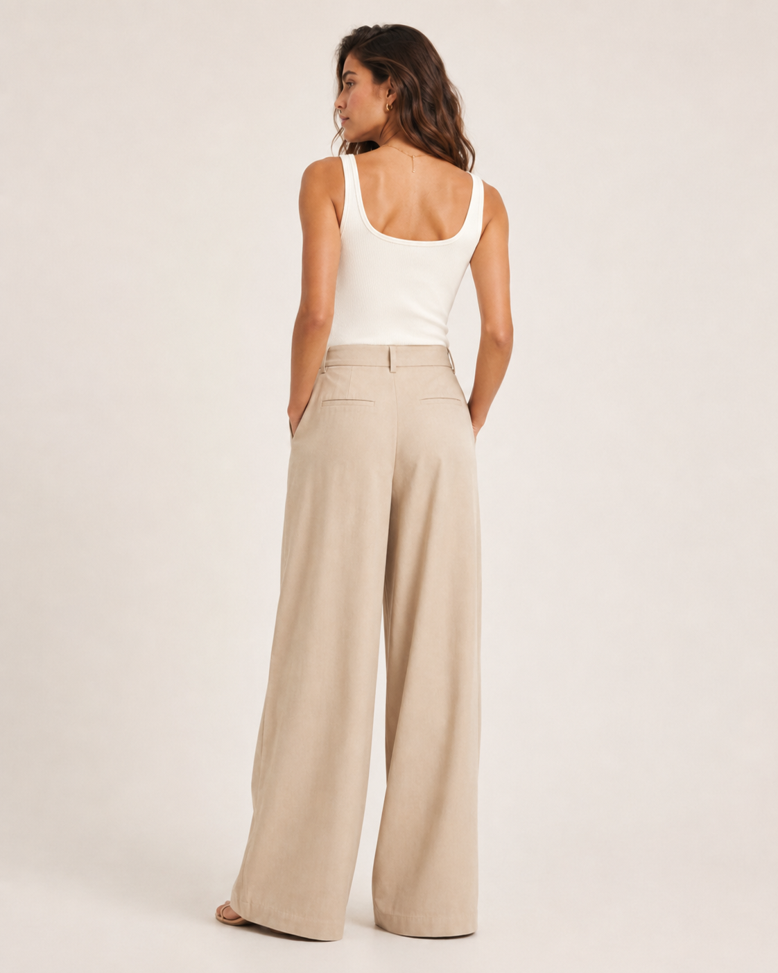VIP-High-Waisted Wide-Leg Tailored Trousers