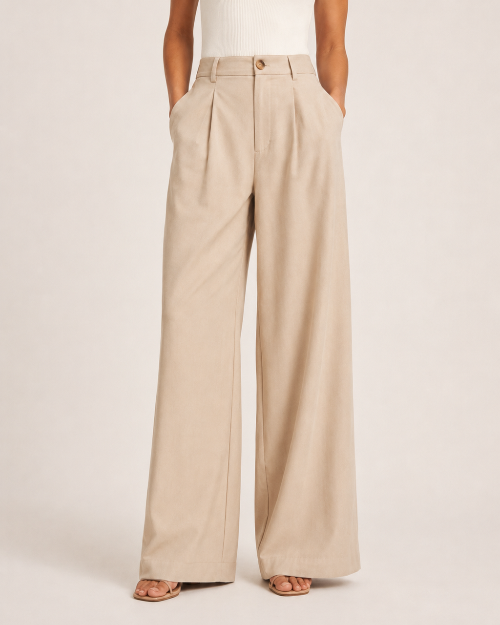 VIP-High-Waisted Wide-Leg Tailored Trousers