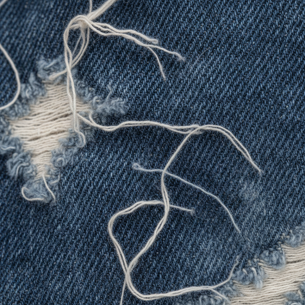 Denim fabric texture close-up