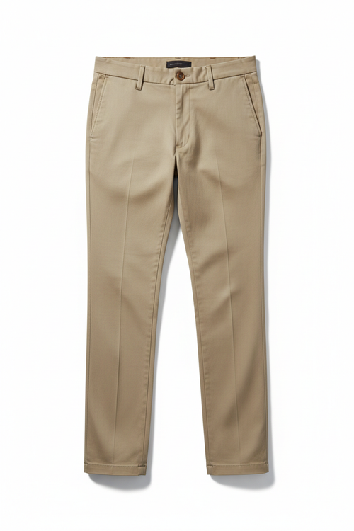 Women's chino pants flat lay display