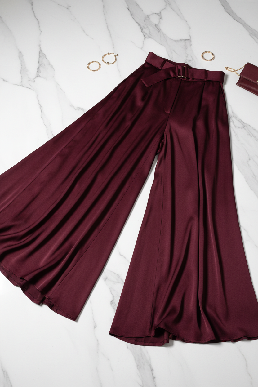 Women's palazzo trousers flat lay